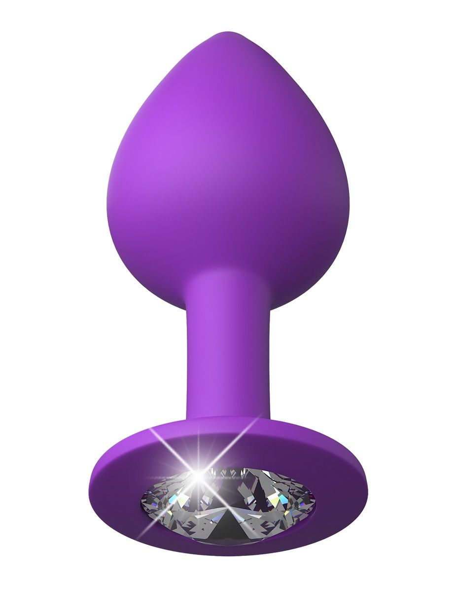 Фиолетовая анальная пробка со стразом Her Little Gem Medium Plug - 8
