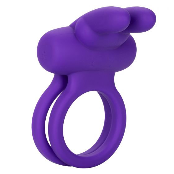 Фиолетовое двойное эрекционное кольцо Silicone Rechargeable Dual Rockin Rabbit-