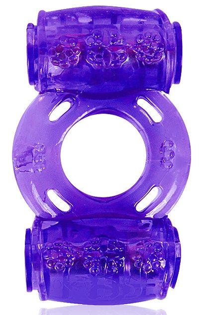 Фиолетовое эрекционное кольцо в двумя вибропулями-