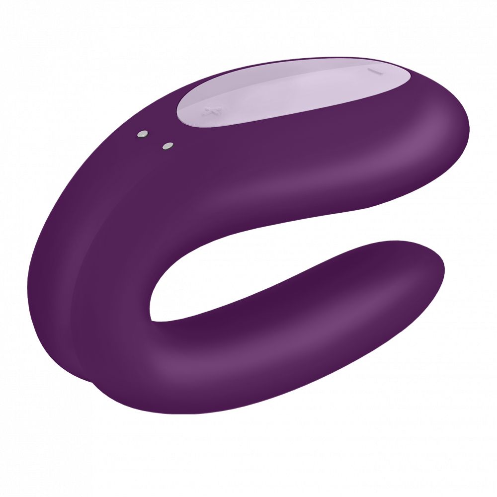 Фиолетовый вибратор для пар Double Joy с управлением через приложение-