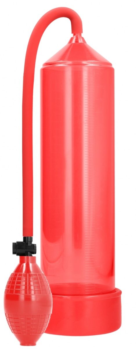 Красная ручная вакуумная помпа для мужчин Classic Penis Pump-
