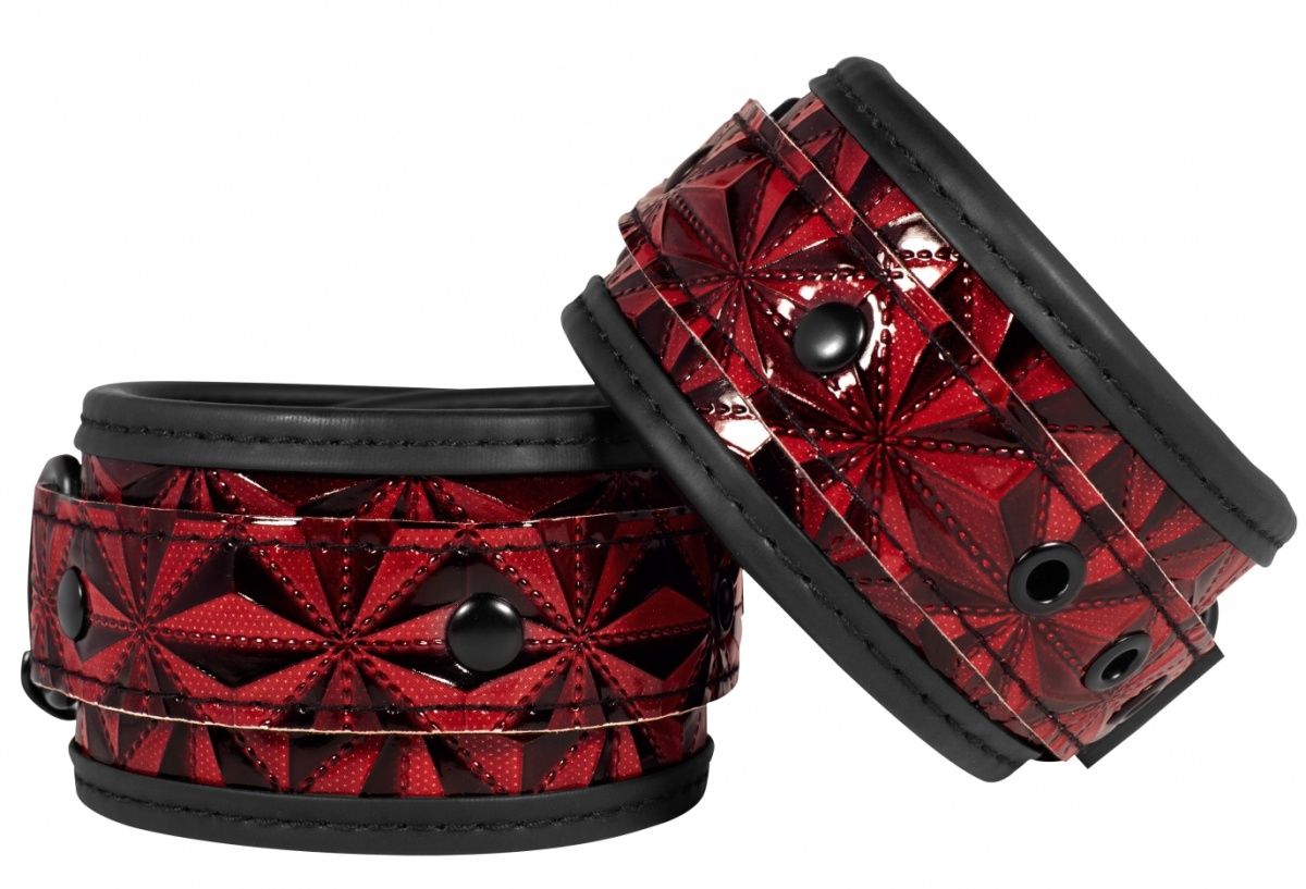 Красно-черные наручники Luxury Hand Cuffs-