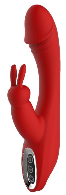 Красный вибромассажер-кролик ARTEMIS - 21 см.-