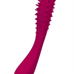 Малиновый вибратор Temptation Wand с шипиками - 22 см.