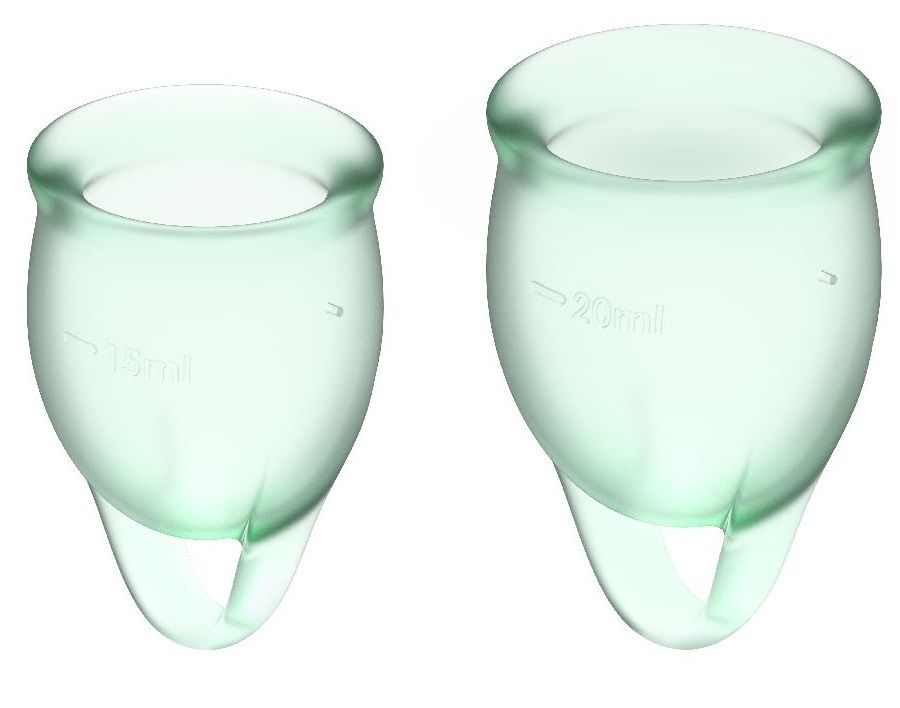 Набор зеленых менструальных чаш Feel confident Menstrual Cup-