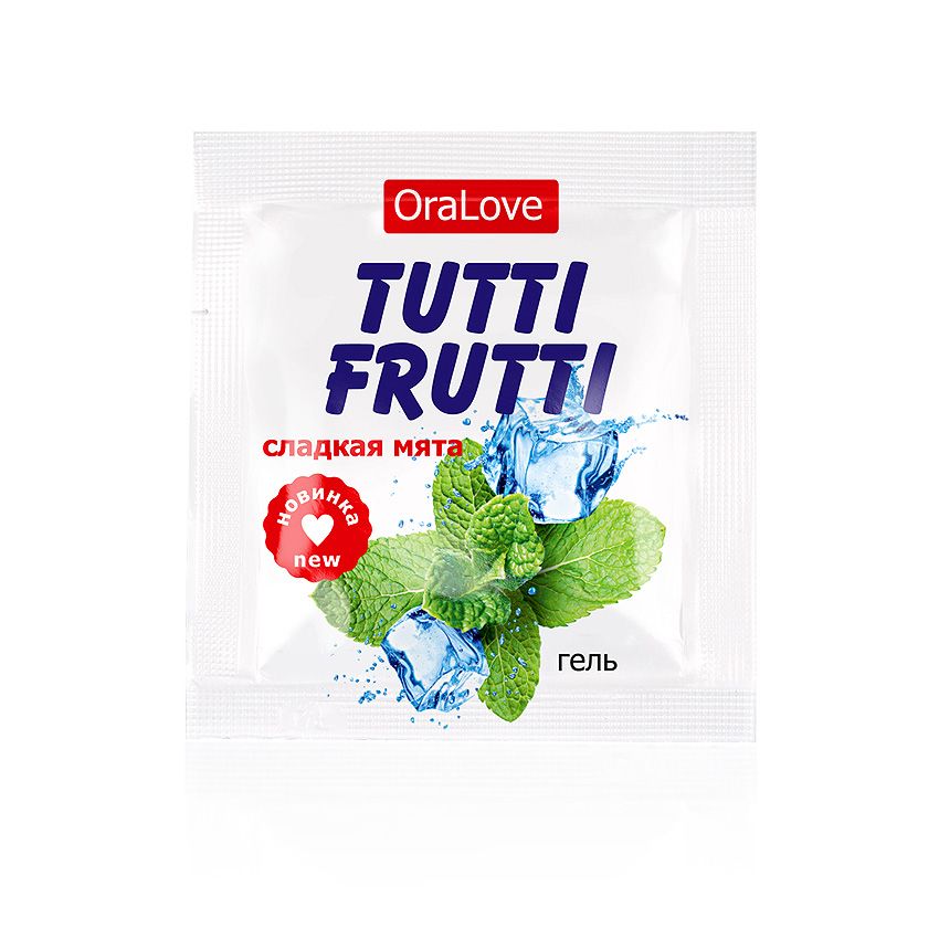 Пробник гель-смазки Tutti-frutti со вкусом мяты - 4 гр.-