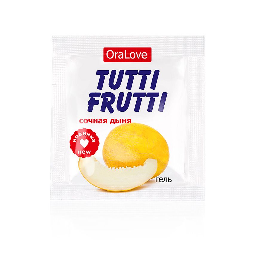 Пробник гель-смазки Tutti-frutti со вкусом сочной дыни - 4 гр.-