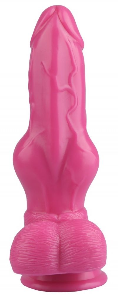 Розовый анальный фаллоимитатор-реалистик - 21 см.-