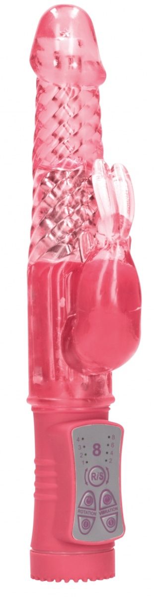 Розовый вибратор-кролик Rotating Rabbit - 23 см.