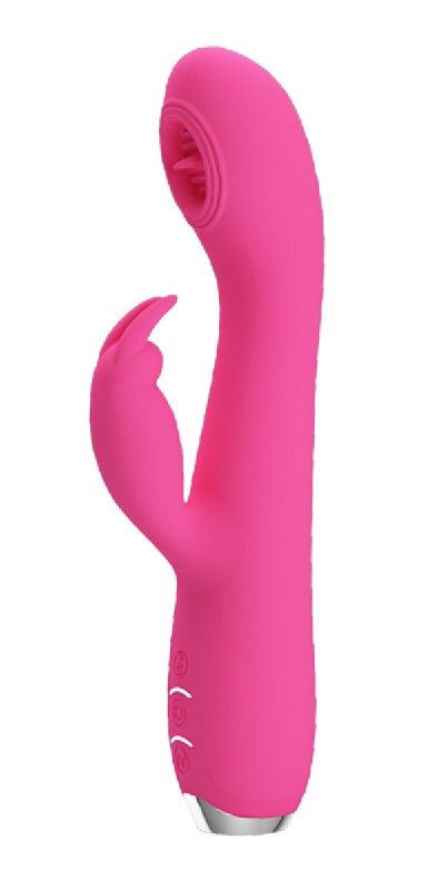 Розовый вибромассажер-кролик Rachel с имитацией оральных ласк - 19