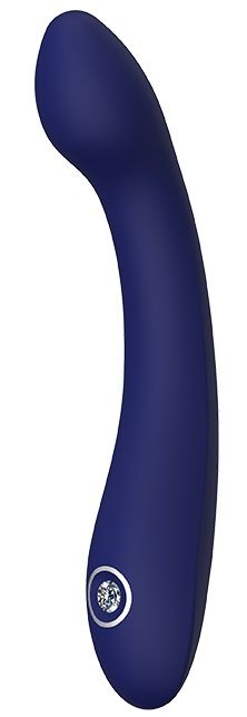 Синий изогнутый вибромассажер HYBRIS - 21 см.