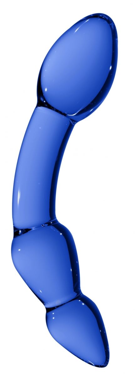 Синий стеклянный стимулятор Superior - 18 см.-