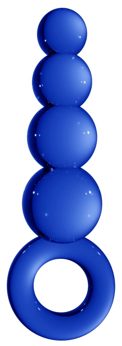 Синяя анальная пробка Chrystalino Tickler - 12 см.-