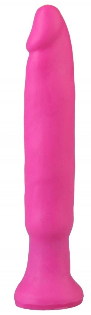 Ярко-розовый анальный стимулятор без мошонки - 14 см.-