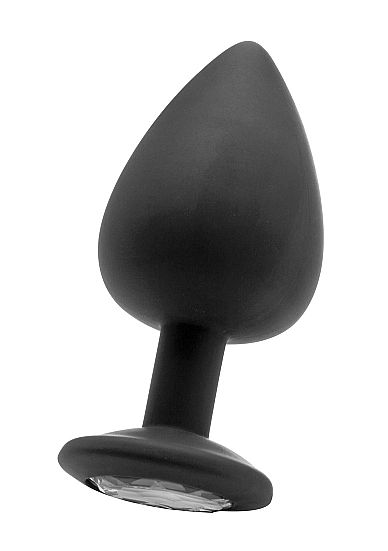 Чёрная анальная пробка Extra Large Diamond Butt Plug - 9