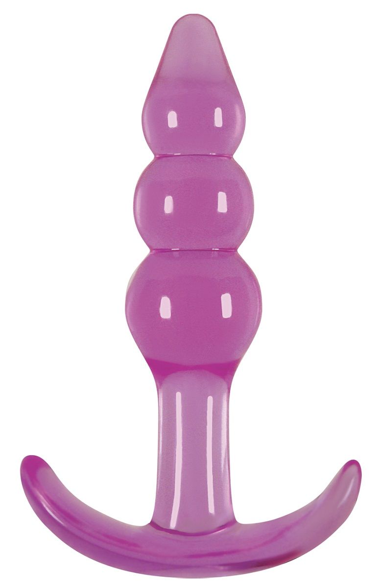 Фиолетовая анальная пробка Jelly Rancher T-Plug Ripple Purple - 10