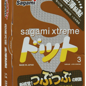 Презервативы Sagami Xtreme Feel Up с точечной текстурой и линиями прилегания - 3 шт.