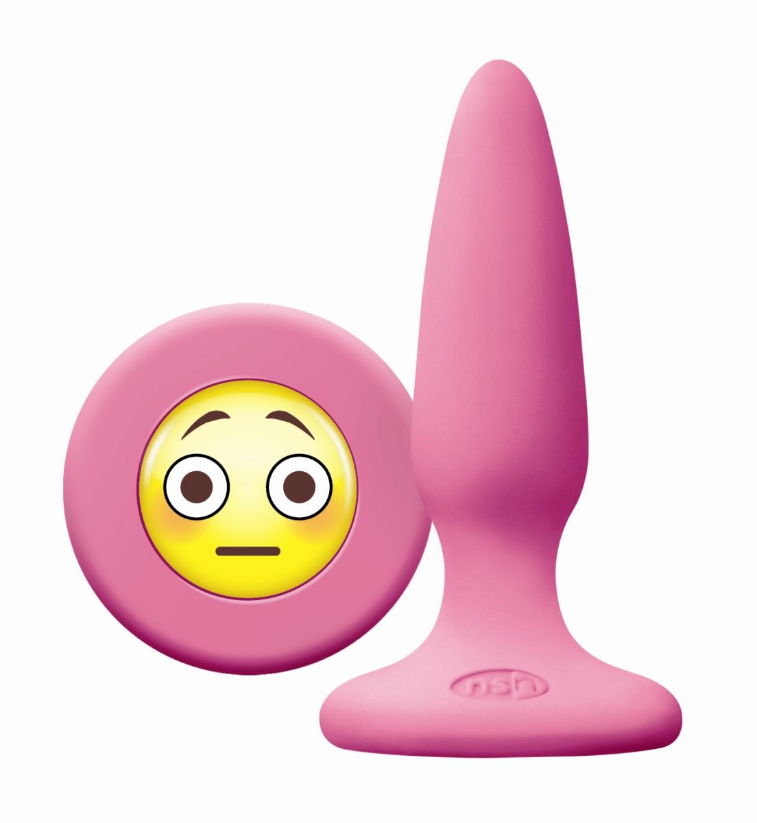 Розовая силиконовая пробка Emoji Face OMG - 8