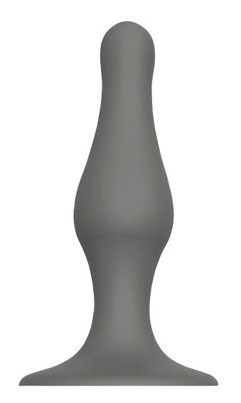 Серый удлиненный анальный стимулятор PLUG WITH SUCTION CUP - 15
