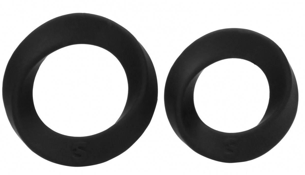 Набор из двух черных эрекционных колец N 86 Cock Ring Set