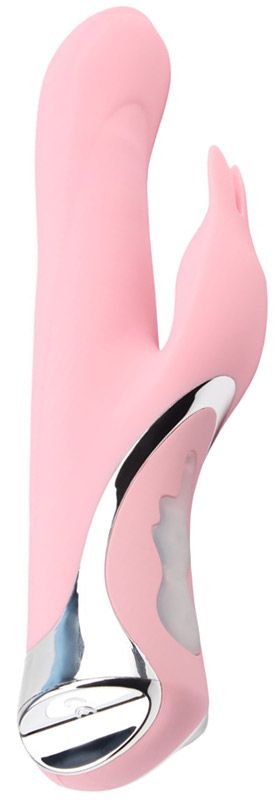 Нежно-розовый вибратор-кролик Rotating Missile Bunny - 24 см.