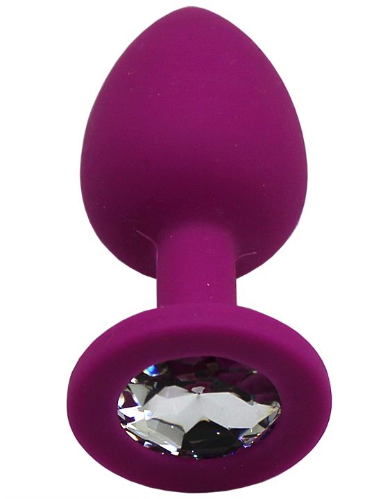 Пурпурная анальная пробка с фиолетовым кристаллом - 7