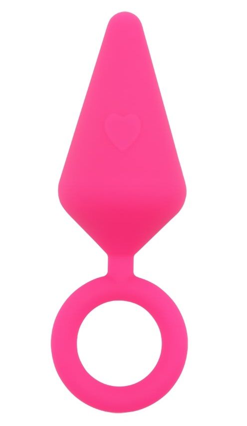 Розовая анальная пробка с кольцом Candy Plug L - 13