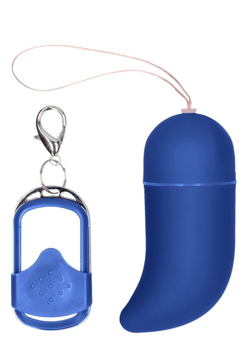 Синее виброяйцо Medium Wireless Vibrating G-Spot Egg с пультом - 7
