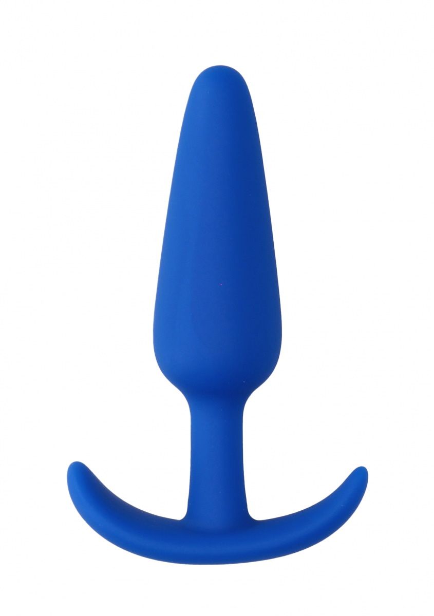 Синяя анальная пробка для ношения Slim Butt Plug - 8