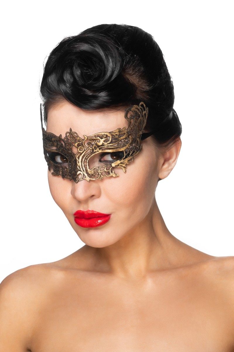 Золотистая карнавальная маска Хассалех