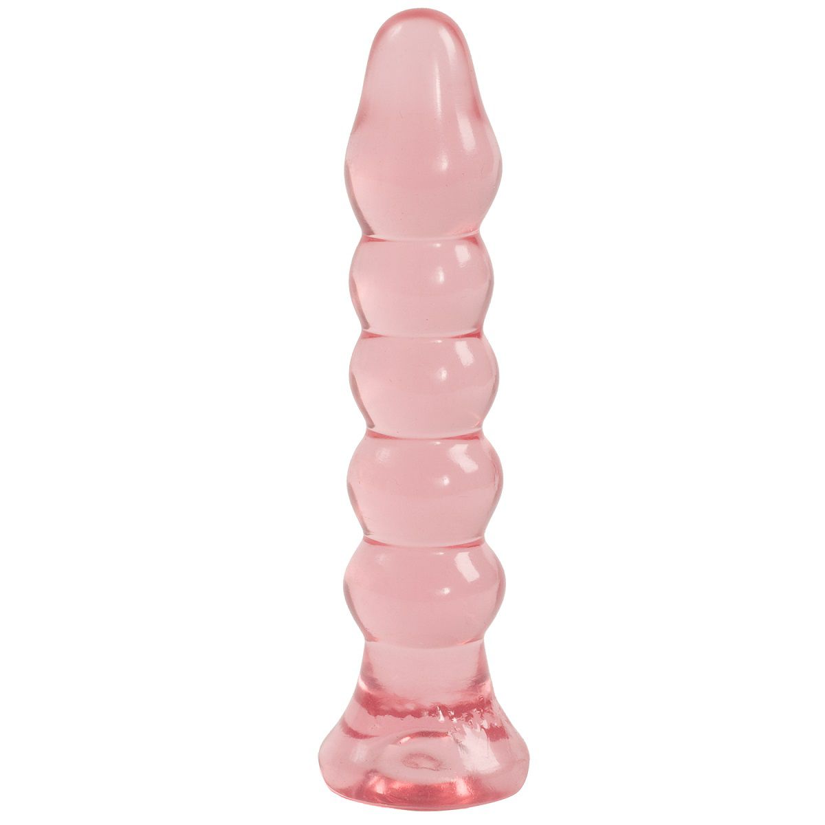 Анальная елочка из розового геля Crystal Jellies Anal Plug Bumps - 15