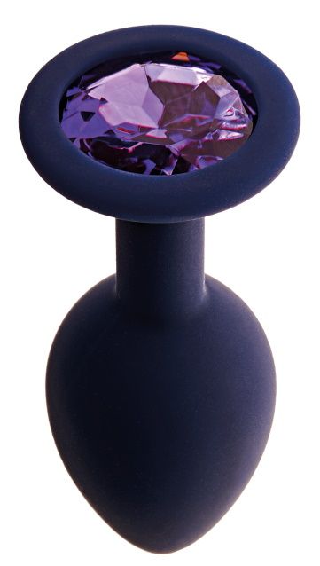Черничная анальная пробка с фиолетовым кристаллом Gamma M - 8