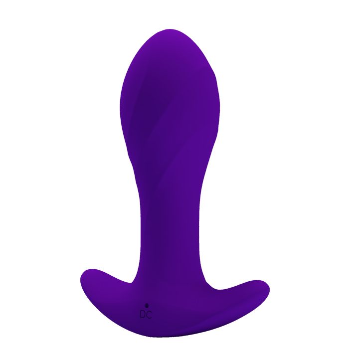 Фиолетовая анальная втулка с вибрацией - 10