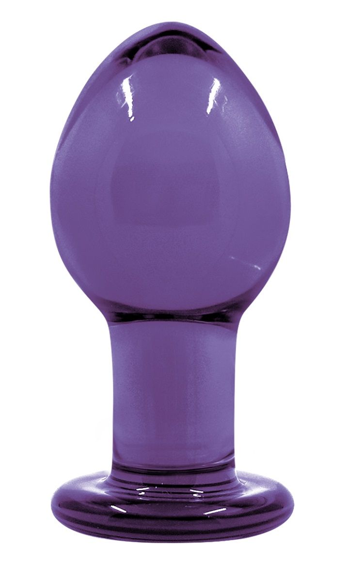 Фиолетовая стеклянная анальная пробка Crystal Medium - 7