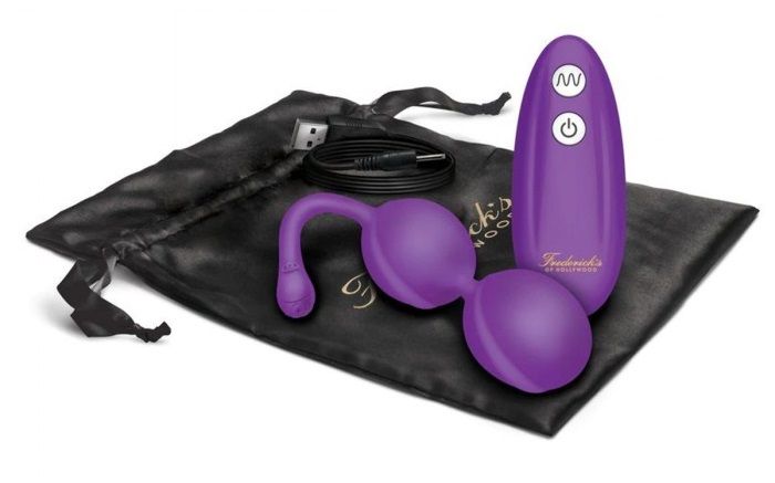 Фиолетовые вагинальные шарики с пультом ДУ