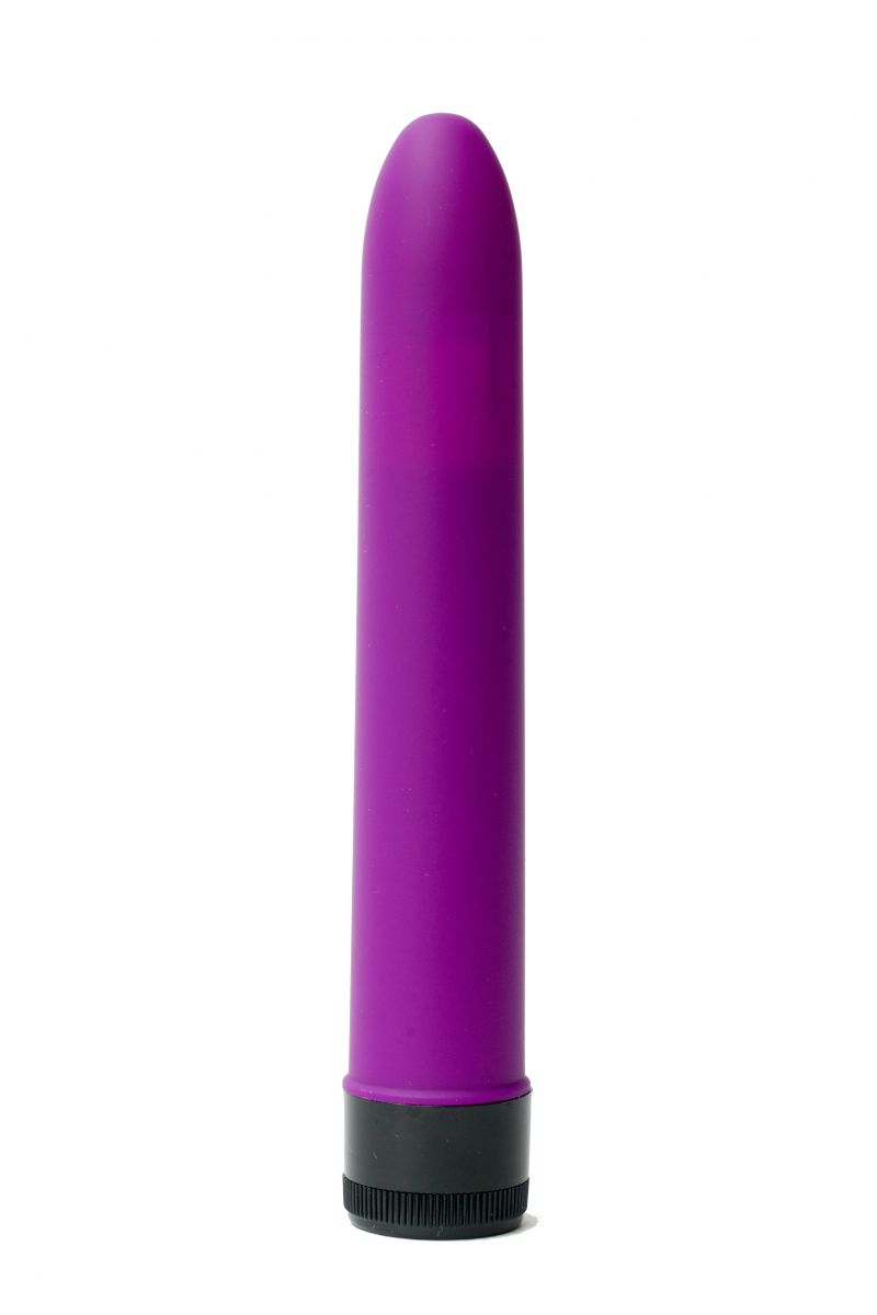 Фиолетовый гладкий вибратор с силиконовым напылением - 17