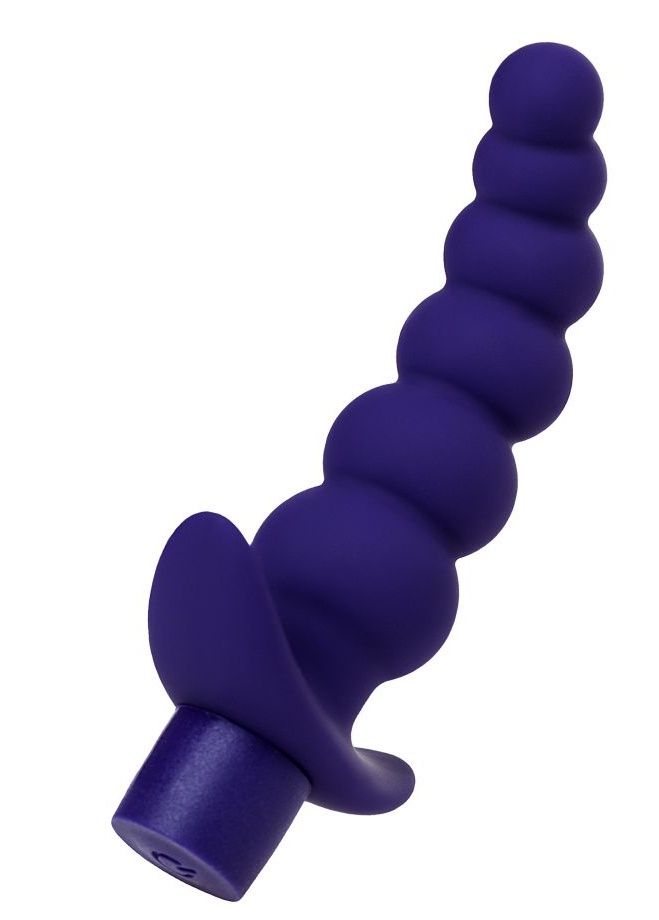Фиолетовый силиконовый анальный вибратор Dandy - 13