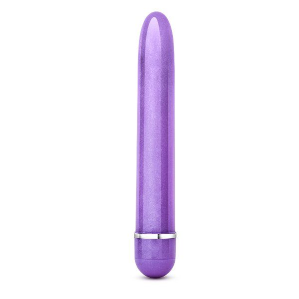 Фиолетовый тонкий классический вибратор Slimline Vibe - 17