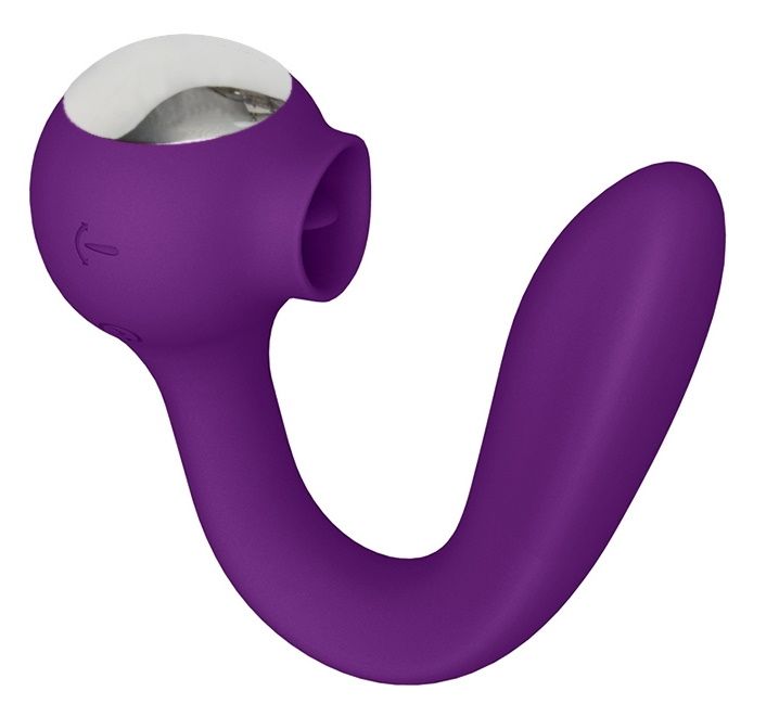 Фиолетовый универсальный вибратор Drago с язычком - 18