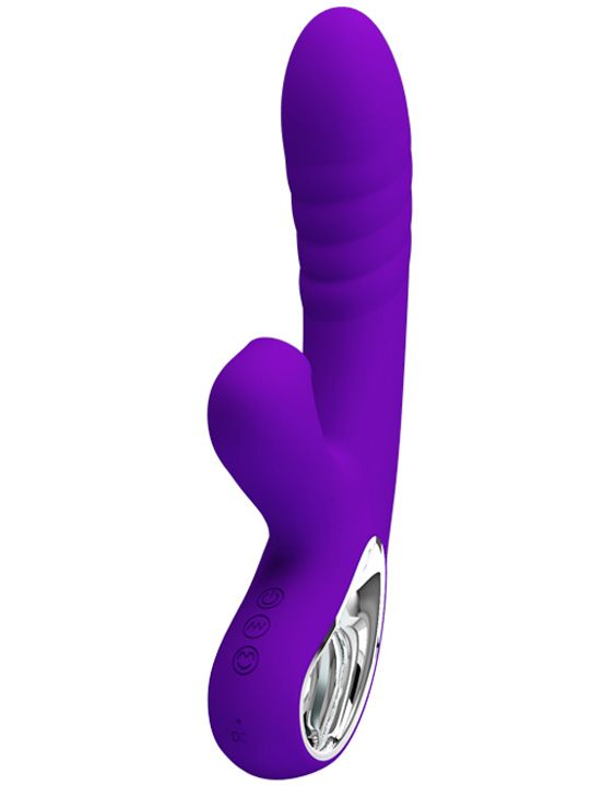 Фиолетовый вибратор Jersey с вакуумной стимуляцией - 21