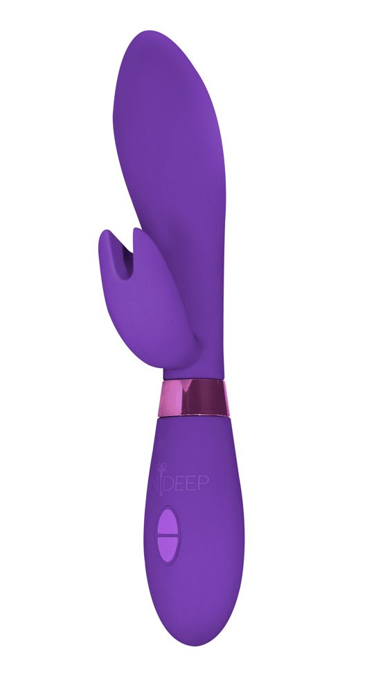 Фиолетовый вибратор Leyla с клиторальным отростком - 20