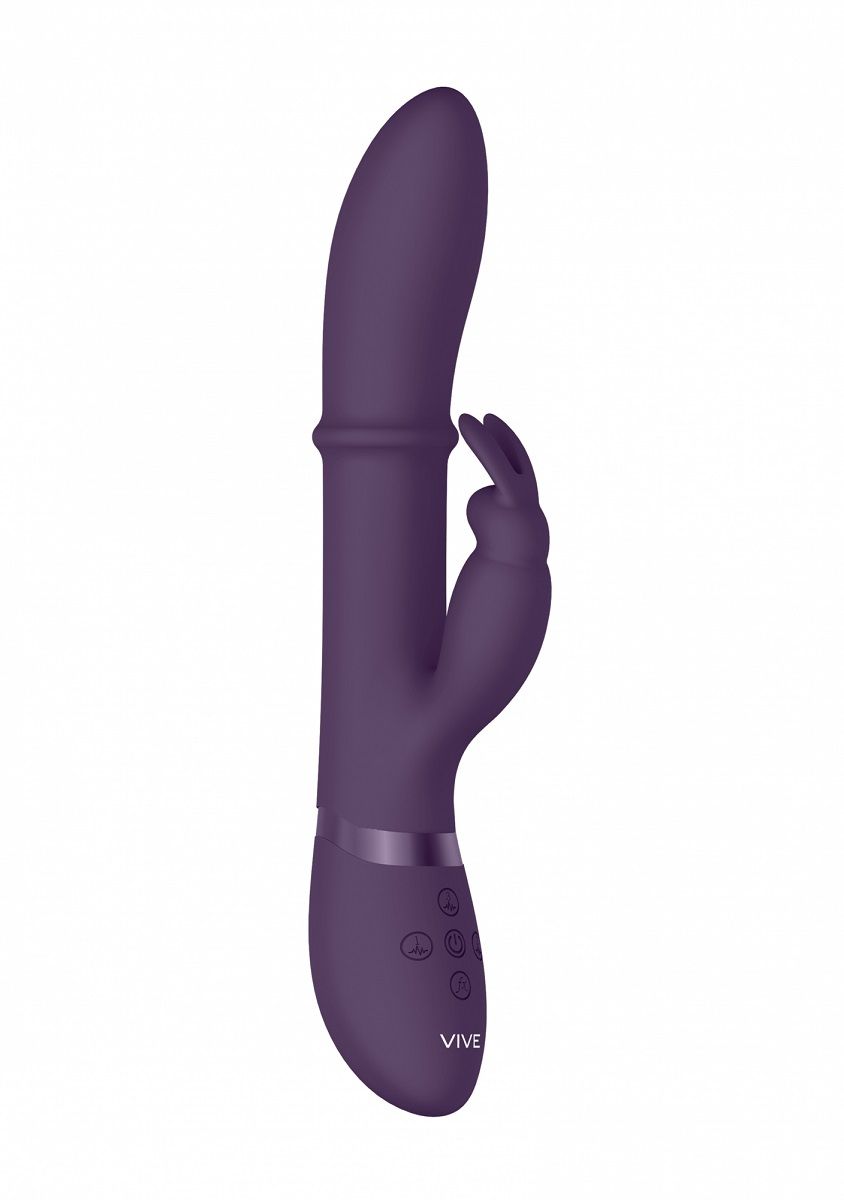 Фиолетовый вибратор-кролик Halo со стимулирующим кольцом - 24