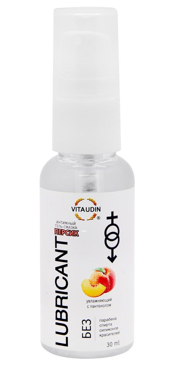 Интимный гель-смазка на водной основе VITA UDIN с ароматом персика - 30 мл.