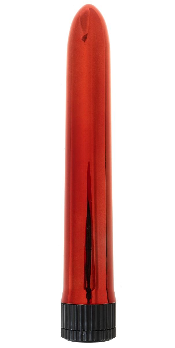 Красный классический вибратор - 18 см.