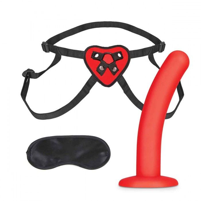 Красный поясной фаллоимитатор Red Heart Strap on Harness   5in Dildo Set - 12
