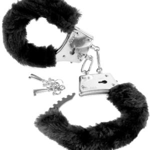 Меховые чёрные наручники Beginner s Furry Cuffs