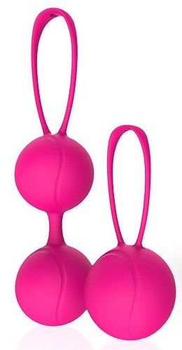 Набор из 2 розовых вагинальных шариков с петельками