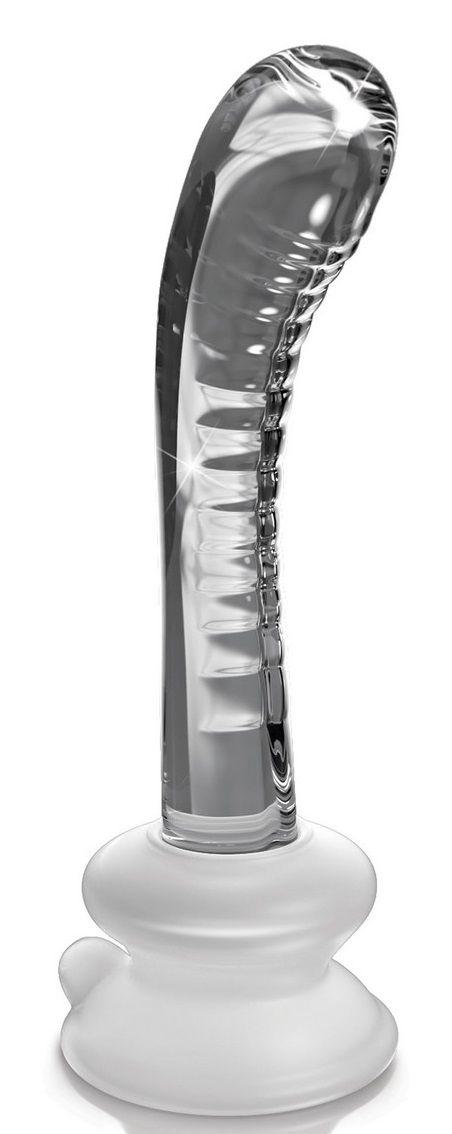 Прозрачный стеклянный стимулятор Icicles №88 с силиконовой присоской - 18 см.