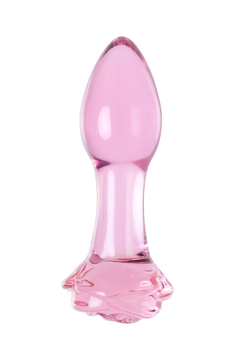Розовая анальная втулка из стекла - 12