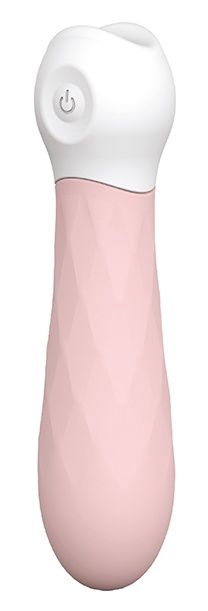 Розовый мини-вибромассажер Diamond Baby Boo - 11 см.